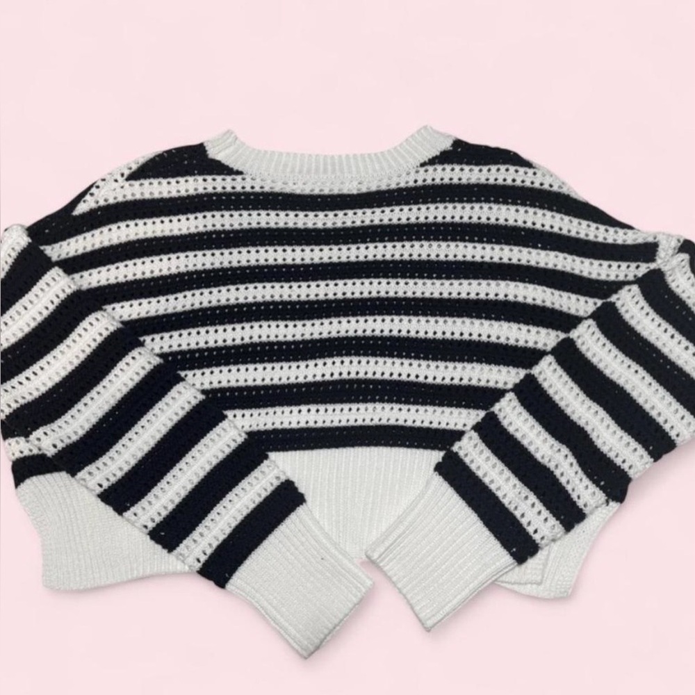 Striped navy blue and White Women's Sweater